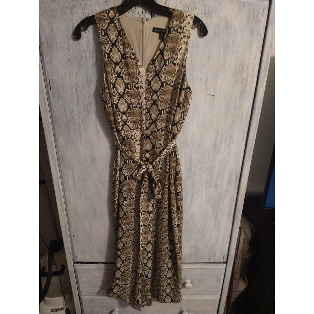 Banana Republic snakeskin cropped pants romper Sz 4 Boho Classic Officey